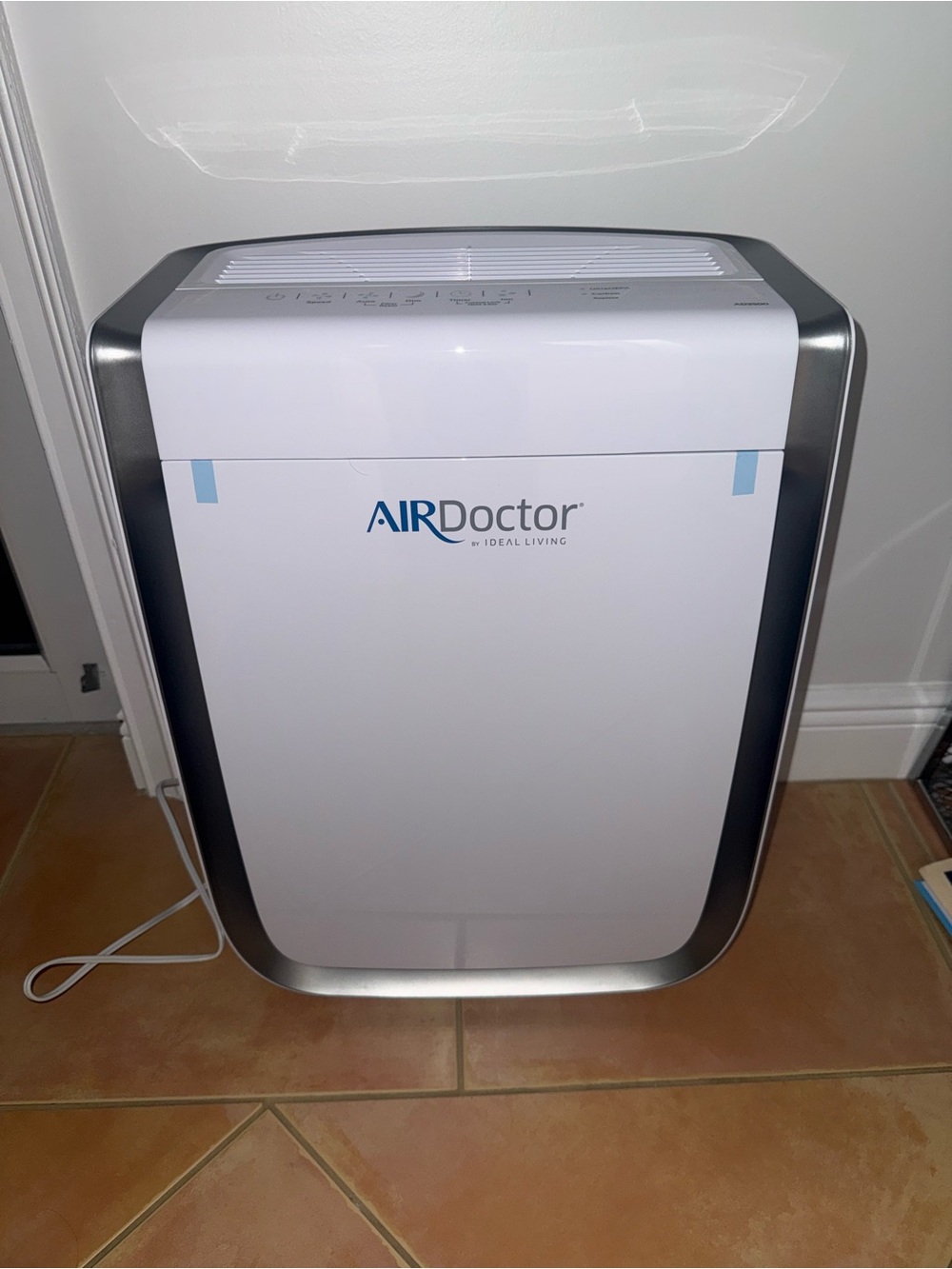 Portable Air Purifier in White and Silver
